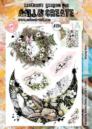 #794 AALL & CREATE STAMP A4 Blossomy Hares